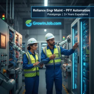 Gender-inclusive engineers in a manufacturing plant – Reliance Engr Maint PFY Automation job 2026, Patalganga – GrowInJob.com