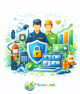 security careers with GrowInJob – inclusive professional job category illustration