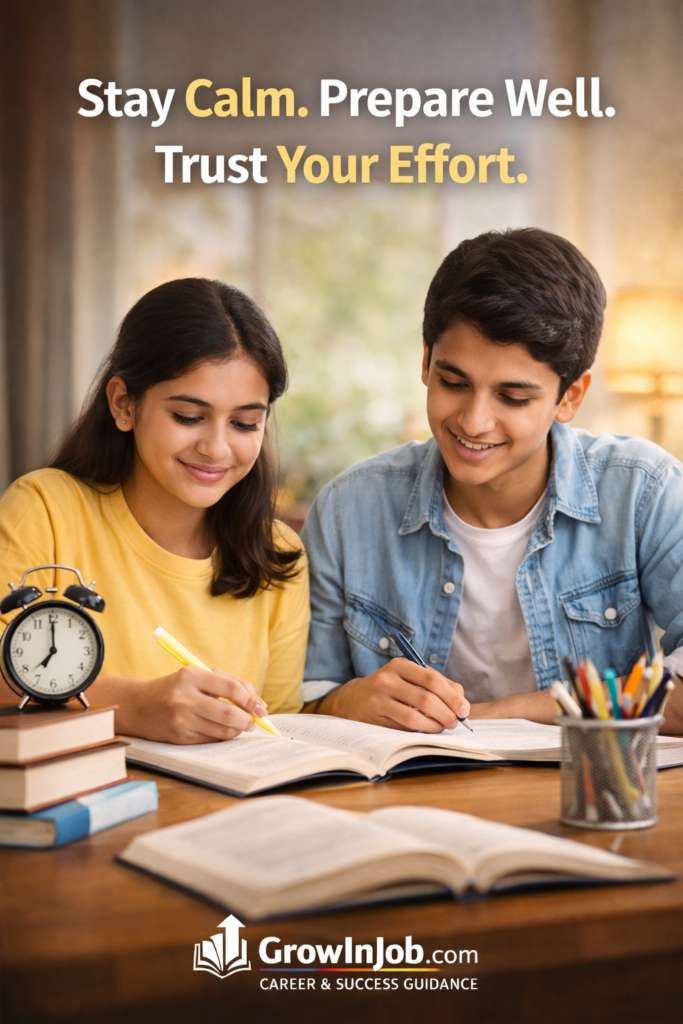 Class 10 and Class 12 students studying together for board exams