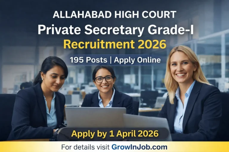Allahabad High Court Private Secretary Grade I Recruitment 2026 195 posts apply online before 1 April 2026