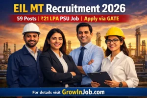 EIL MT Recruitment 2026 59 vacancies PSU job apply via GATE engineers India limited