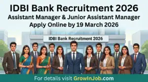 Group of professional candidates for IDBI Bank recruitment 2026.