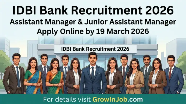 Group of professional candidates for IDBI Bank recruitment 2026.