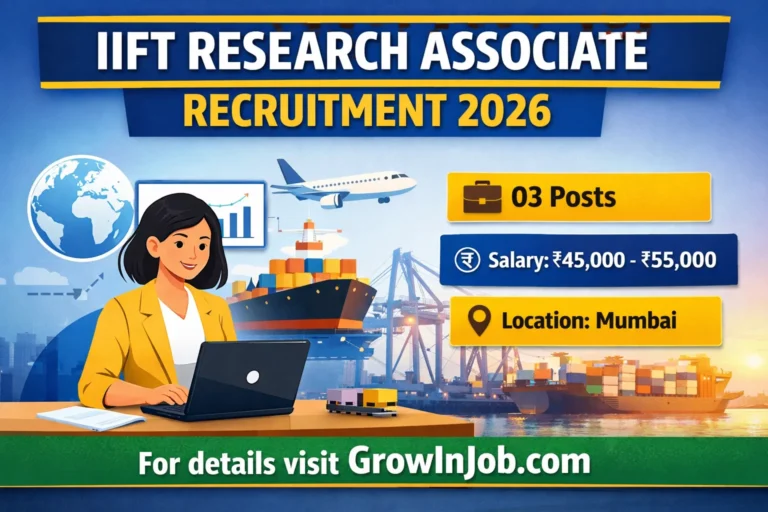 IIFT Research Associate Recruitment 2026 notification for 3 posts in Mumbai with salary Rs 45000 to Rs 55000 per month – Apply online before 16 April 2026