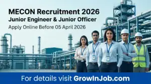 MECON Junior Engineer & Officer Recruitment 2026 for job seekers.
