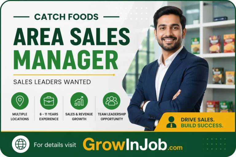 Area Sales Manager job opportunity at Catch Foods for experienced FMCG sales professionals across multiple locations in India