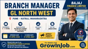 Branch Manager GL North West Job in Pune at Bajaj Finance Limited featured image by GrowInJob.com