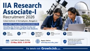 IIA Research Associate-I Recruitment 2026 featured image showing astrophysics researchers in Bengaluru under ANRF project