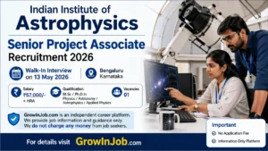 IIA Senior Project Associate Recruitment 2026 featured image for walk-in interview on 13 May in Bengaluru