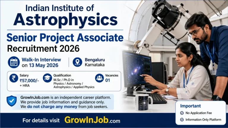 IIA Senior Project Associate Recruitment 2026 featured image for walk-in interview on 13 May in Bengaluru