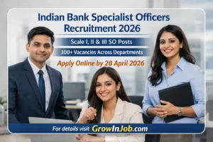 Indian Bank Specialist Officers Recruitment 2026 apply online for Scale I II III specialist officer posts 300 plus vacancies last date 28 April 2026