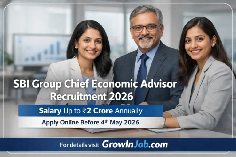 SBI Group Chief Economic Advisor Recruitment 2026 notification with salary up to 2 crore apply online before 4 May 2026 GrowInJob