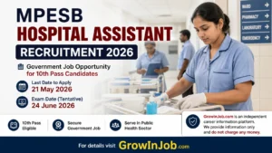 MPESB Hospital Assistant Recruitment 2026 featured image showing Indian hospital support staff with recruitment details, eligibility and application deadline