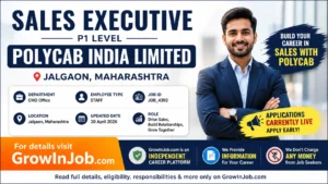 Sales Executive Job at Polycab India Limited Jalgaon Maharashtra P1 Level Apply Online GrowInJob