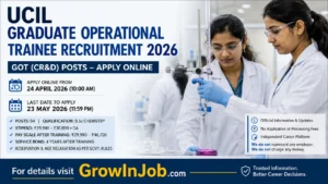 UCIL Graduate Operational Trainee Recruitment 2026 featured image showing Indian chemistry professionals in laboratory environment