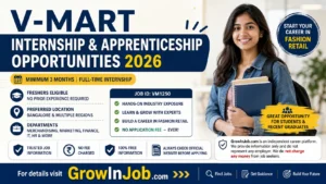 V-Mart Internship & Apprenticeship Opportunities 2026 Bangalore freshers internship minimum 3 months no fee GrowInJob