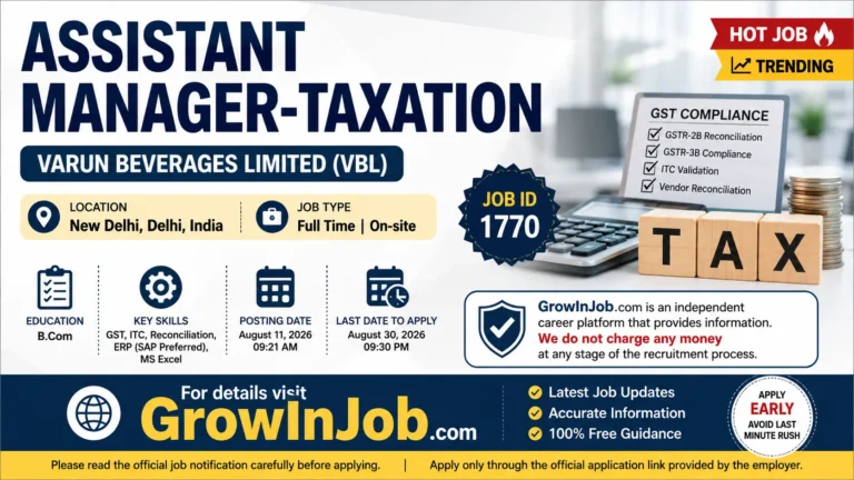 Assistant Manager-Taxation job at Varun Beverages Limited in New Delhi