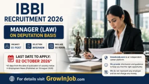 IBBI Recruitment 2026: Manager (Law) | 1 Post