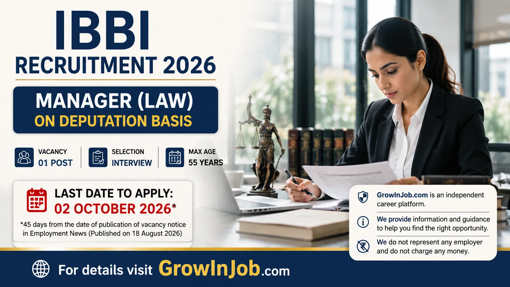 IBBI Recruitment 2026 Manager Law on Deputation Basis – 1 Post