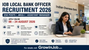 IOB Local Bank Officer Recruitment 2026 for 250 posts