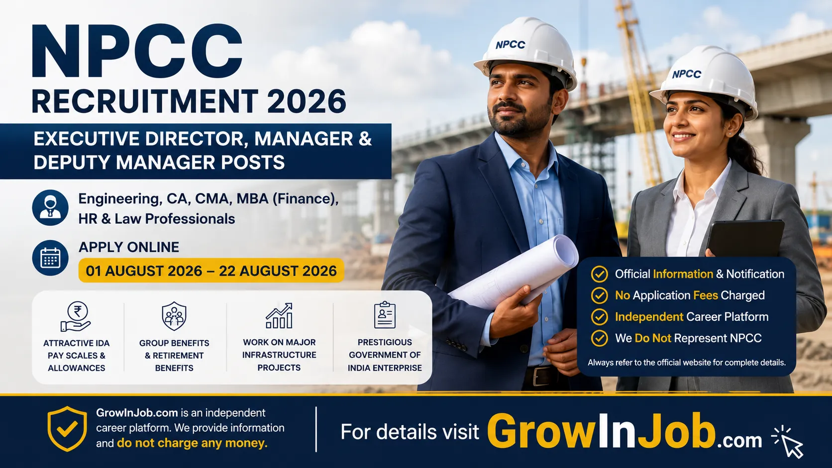 NPCC Recruitment 2026 featured image for Executive Director, Manager and Deputy Manager vacancies in Engineering, CA, CMA, MBA, HR and Law disciplines.