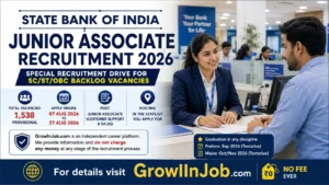 SBI Junior Associate Recruitment 2026 – 1,538 vacancies
