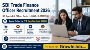 SBI Trade Finance Officer Recruitment 2026 for 35 Specialist Officer posts, apply by 19 September 2026
