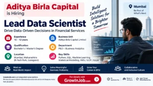 Aditya Birla Capital Lead Data Scientist recruitment 2026 in Mumbai with eligibility, skills and job details