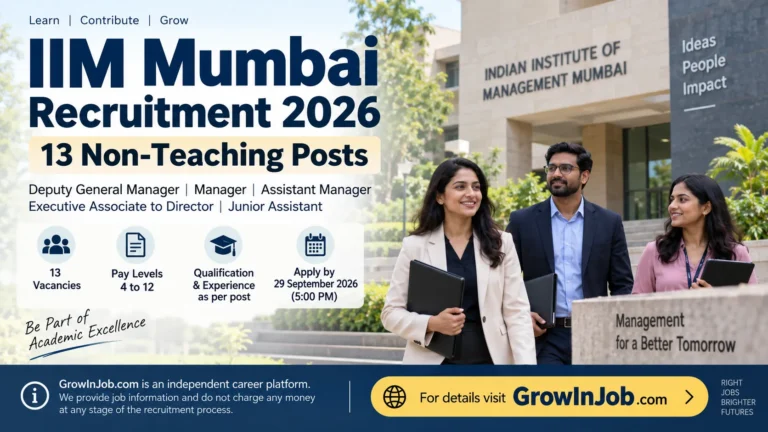 IIM Mumbai Recruitment 2026 for 13 non-teaching posts