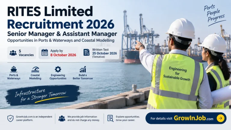 RITES Recruitment 2026 for Senior Manager and Assistant Manager posts in Ports and Waterways and Coastal Modelling